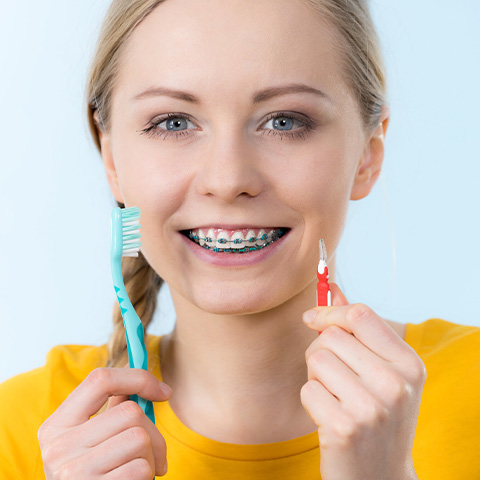 brushing and flossing